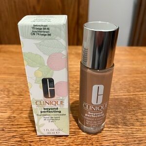 CLINIQUE BEYOND PERFECTING FOUNDATION AND CONCEALER IN #CN74 BEIGE NWT!